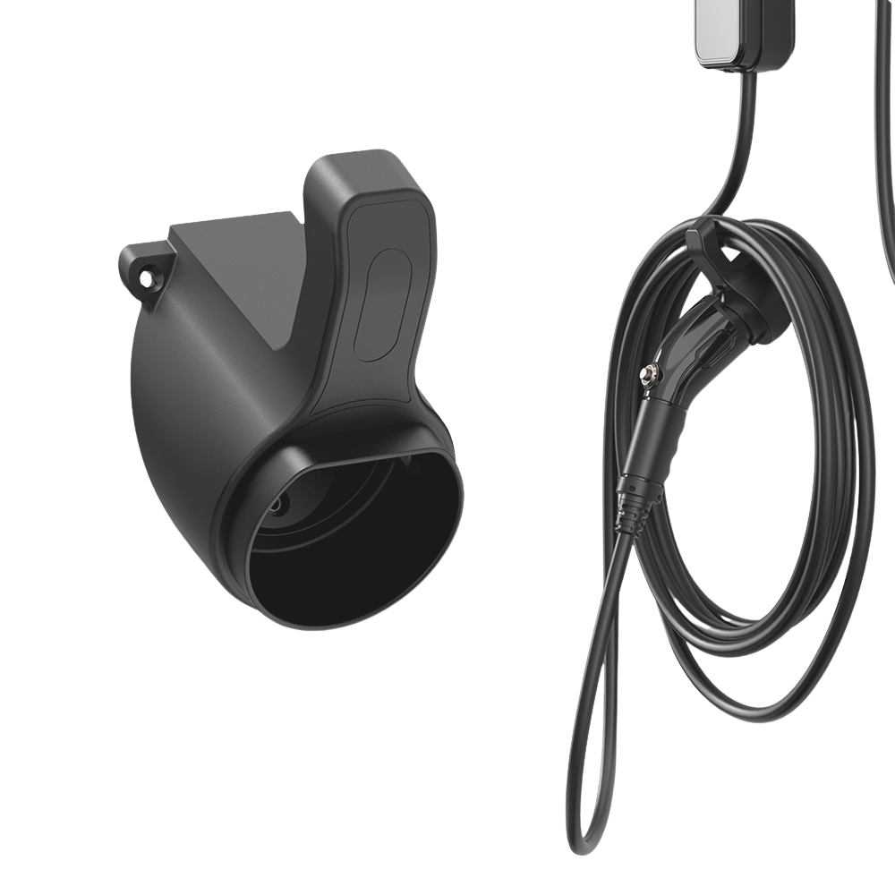 EV charger cable holder, made of SABIC fire-resistant plastic.