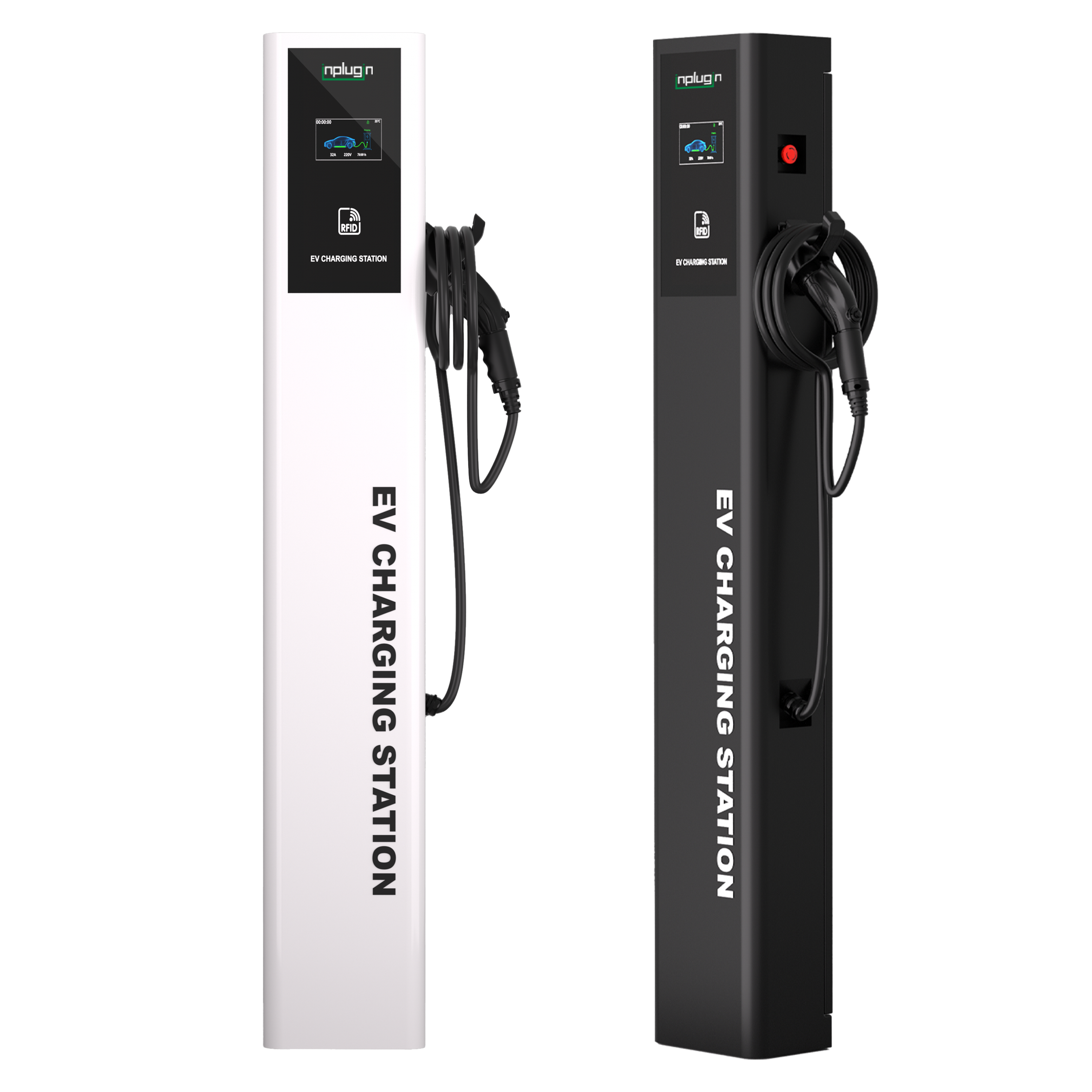 InPlugin ip series EV charging piles are made of strong and durable stainless steel cover.