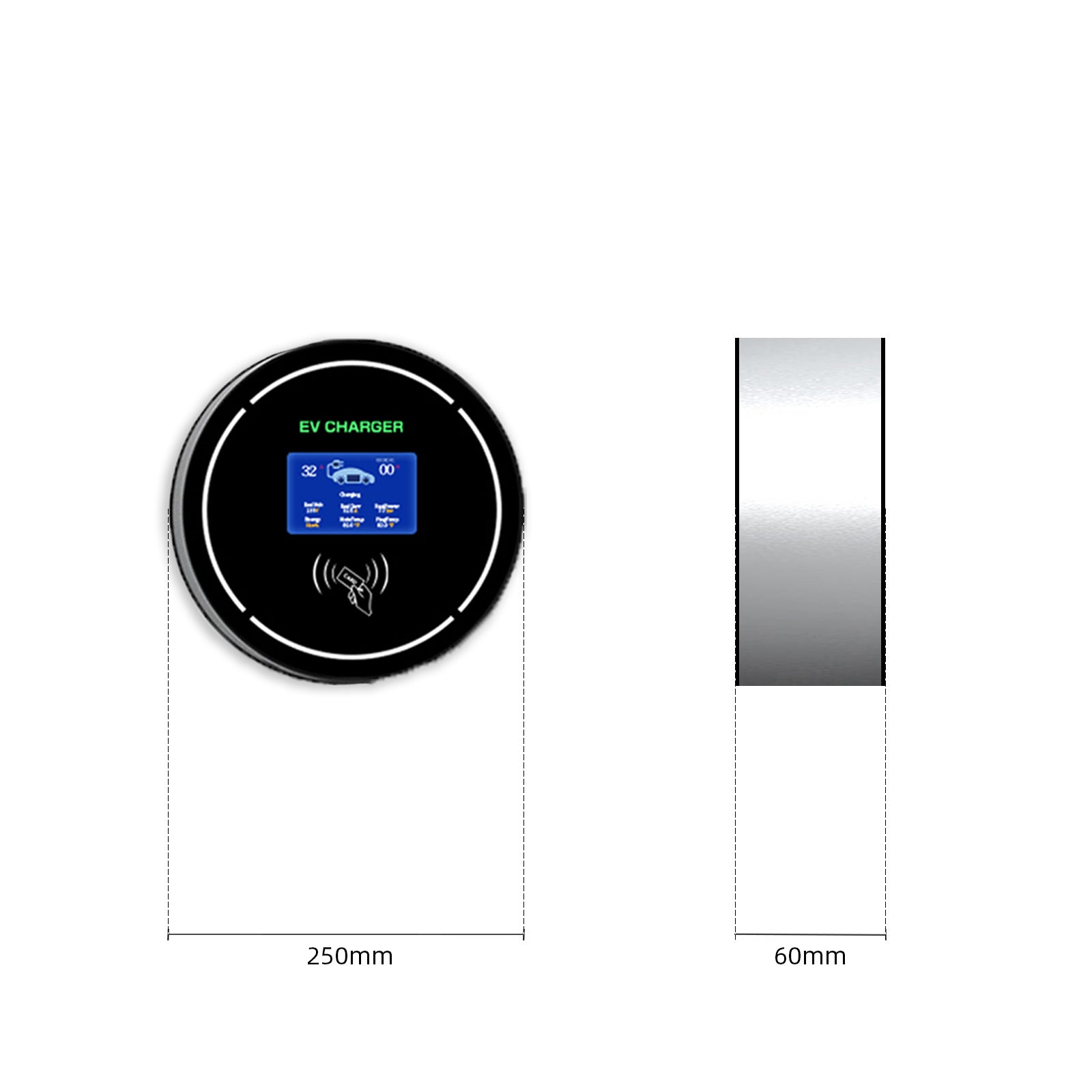 The InPlugin is01 Wallbox EV Charger features an innovative round design and an aluminum alloy casing with strong chemical stability, making it more durable.