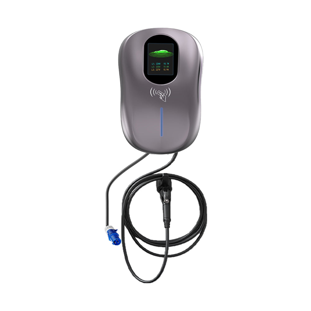 InPlugin commercial EV charging station installed in public parking area for multiple vehicles.